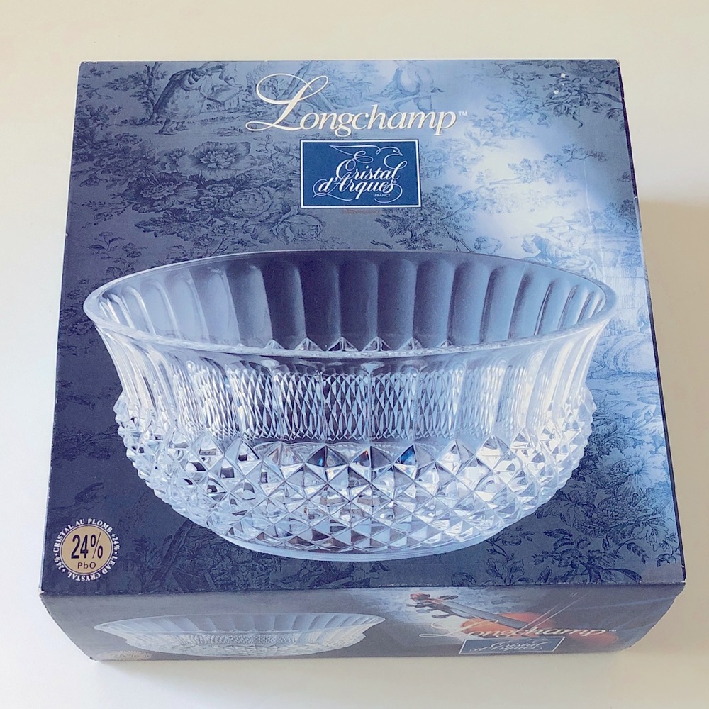 VTG Cristal d'Arques France Longchamp 24% Lead Crystal Serving Bowl NIB